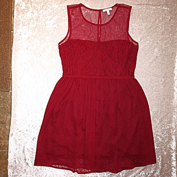 dELiAs Red Mesh and Lace Party Dress - Picture 6 of 16